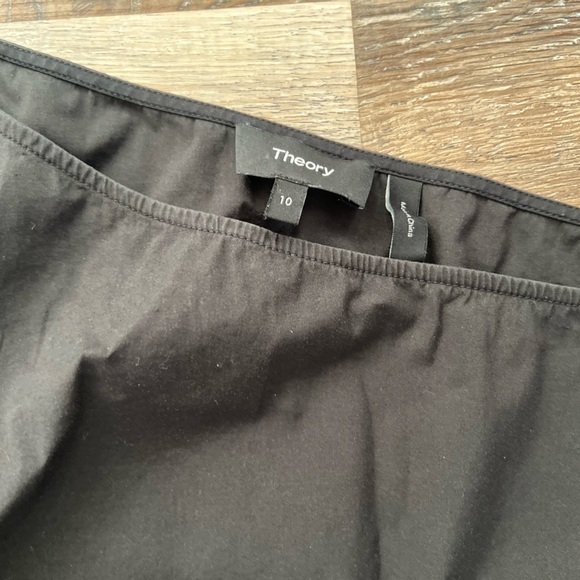 Theory Cotton Black Asymmetrical shoulder dress - Picture 3 of 4